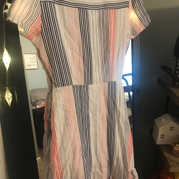 Striped Ruffle Wrap Dress - Picture 4 of 4